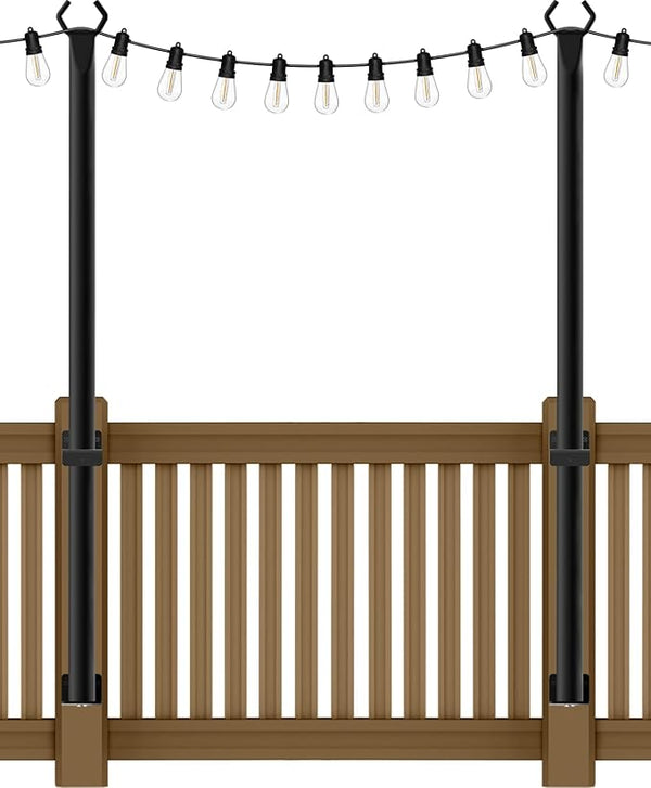 AILBTON 2 Pack 5Ft String Light Poles,Light Poles for Outside String Lights,Outdoor Light Poles with Fork,Metal | Lumora