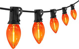 C7 Orange Halloween Lights Outdoor, 25FT LED String Lights with 25 Bulbs, Waterproof Fall Thanksgiving Decor for | Lumora
