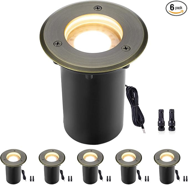 Gardenreet Low Voltage Well Light - Brass All Weather Ip65 Hardwired In-Ground LED Lighting, 12V Directional | Lumora