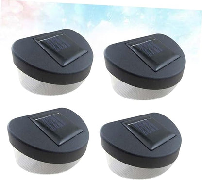 GLEAVI 4pcs Solar LED Wall Lamp Black Shell Outdoor Garden Light for Pathway Fence and Porch Decor Solar Energy Lamp
