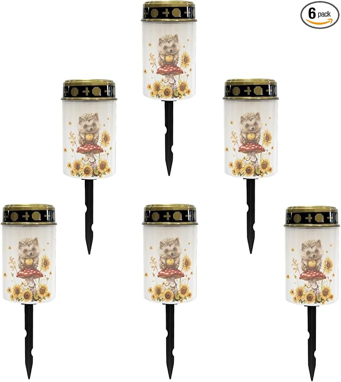 Hedgehog Sunflower Solar Lights Outdoor for Men Women Solar Pathway Lights Waterproof LED Solar Lantern Landscape Lighting Decoration,Solar Garden Lights