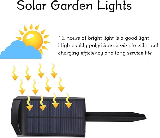 Solar Lawn Light LED Waterproof Solar Pathway Lights Garden Yard Spot Lights for Outdoor Garden Yard Solar Panel 5.5V 2W