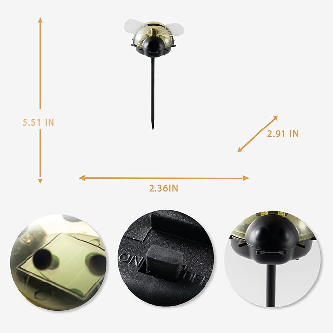 Solar Lights for Outside 3 Pack Solar Garden Bee Stakes Outdoor Lights for Yard Patio Decor