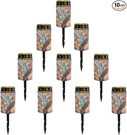 US Flag Eagle Solar Garden Stake Lights Outdoor Waterproof Solar Pathway Light Landscape Lighting Cemetery Solar Lantern,Outdoor Table Lamp,Wall Light Auto On/Off