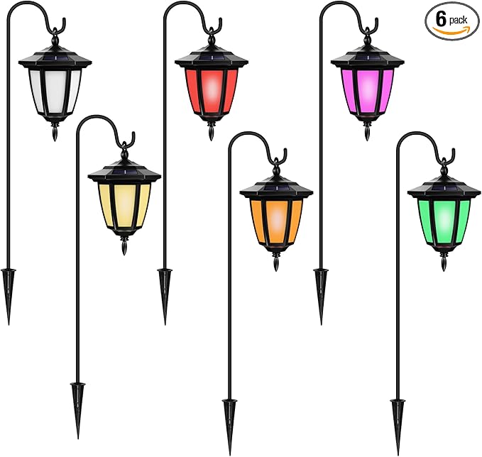 Viewsun 34 Inch Solar Hanging Lights, Shepherd Hook Lights with 4 Lighting Modes Waterproof Outdoor Decorative | Lumora