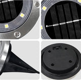 SagaSave 4 Pcs Solar Light with 8 LED Light Beads Outdoor Waterproof Garden Light Pathway Disk Bright in Ground | Lumora