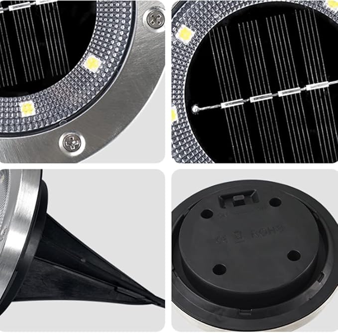 SagaSave 1 Pcs Solar Light with 8 LED Light Beads Outdoor Waterproof Garden Light Pathway Disk Bright in Ground | Lumora