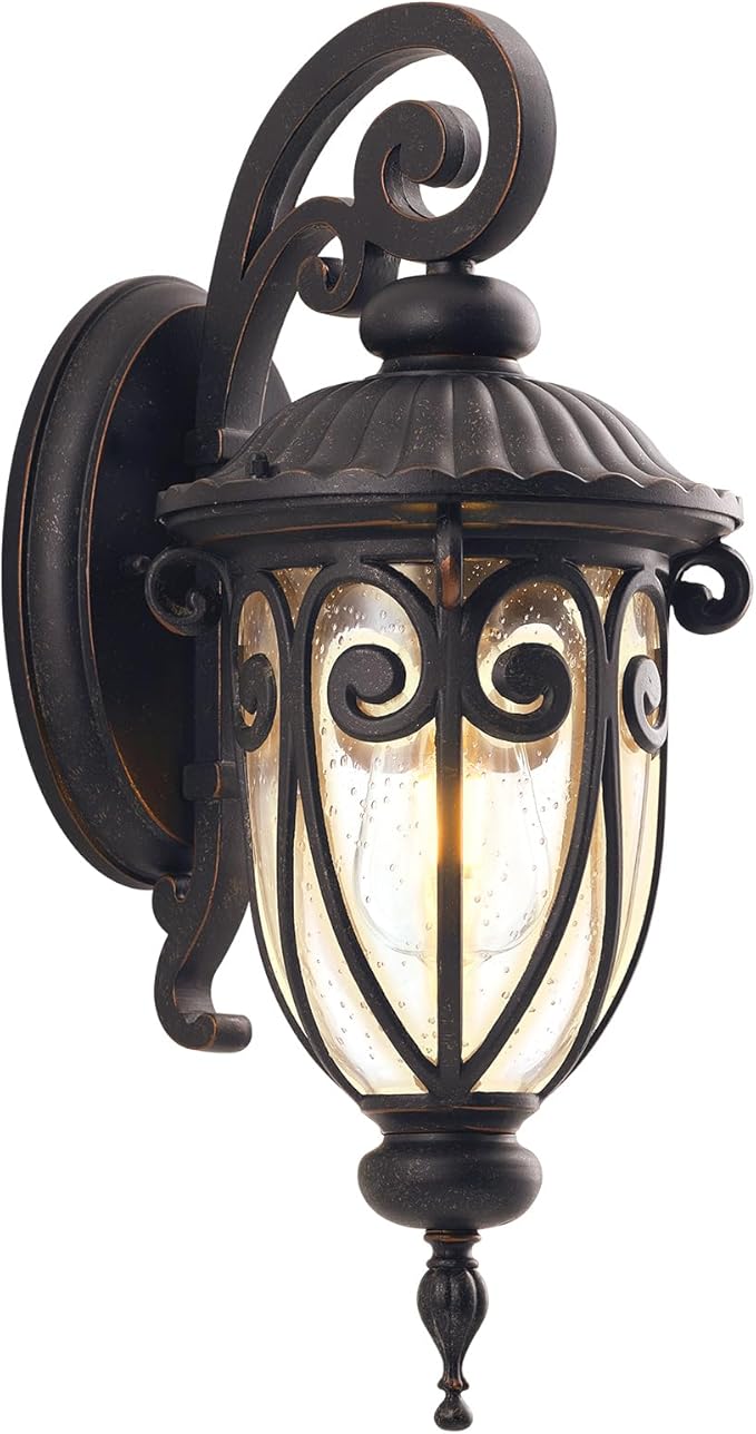 18 Inch Outdoor Porch Light with Wall Mount, Antique Bronze Exterior Wall Sconce Lantern for Garage, Vintage Outer | Lumora