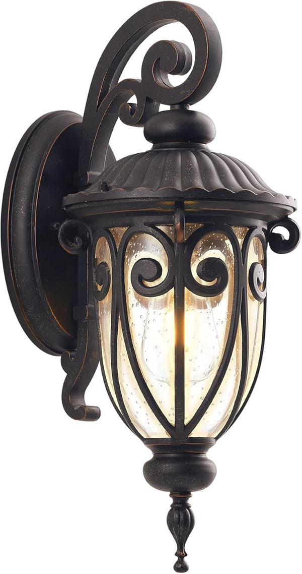 18 Inch Outdoor Porch Light with Wall Mount, Antique Bronze Exterior Wall Sconce Lantern for Garage, Vintage Outer | Lumora