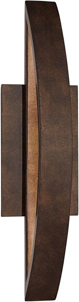 Possini Euro Design Modern Outdoor Wall Light Fixture LED Mottled Coppered Bronze Brown 20 1/2" Arching Steel Frame | Lumora