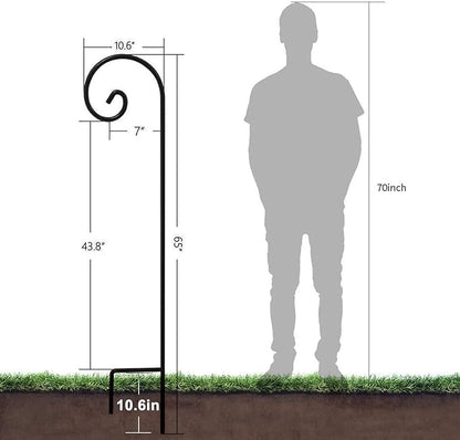 BEAU JARDIN 8 Pack Solar Pathway Lights + Pack Shepherds Hook 65 inch
