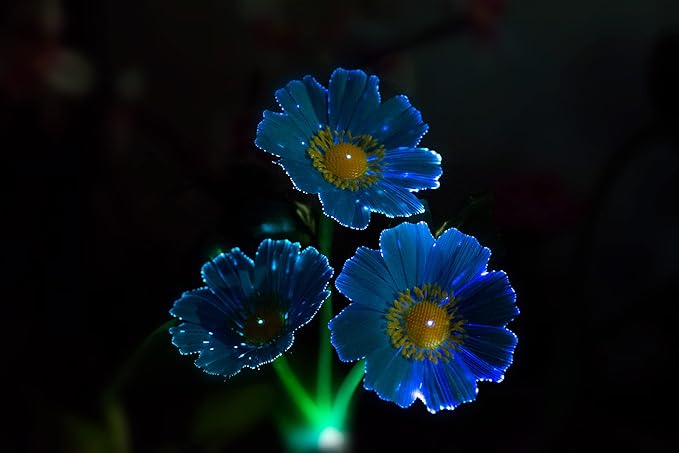 EpicGadget Solar Garden Flowers Solar Lights - Outdoor LED Waterproof Flowers Garden Decorative Stake Light for Walkway Pathway Backyard Christmas Decoration Parties (2 Pieces) (Warm White)