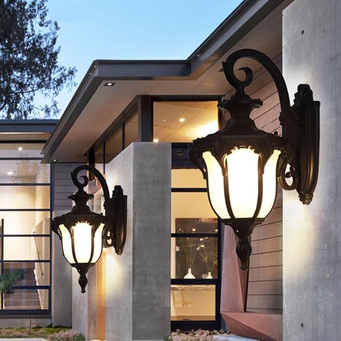 European Garden Wall Light, E26 Outdoor Waterproof s Lamp, New l Die- AlumiExpression artistique m, Ip65 Corridor Door Mounted Lighting Sconces Bronze Color