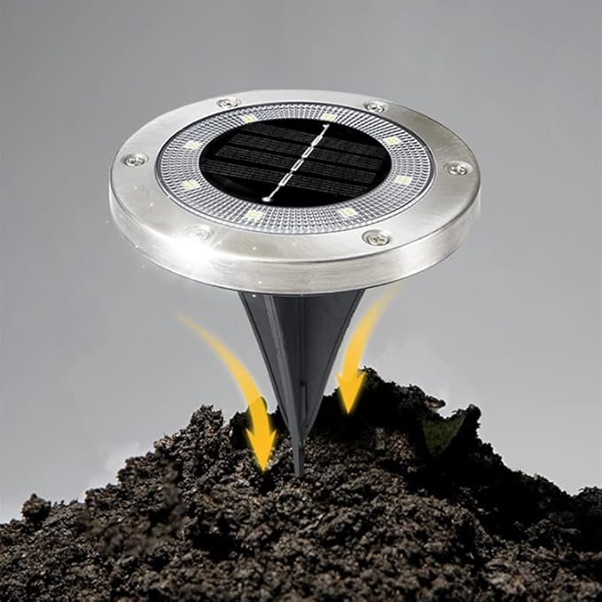 SagaSave 4 Pcs Solar Light with 8 LED Light Beads Outdoor Waterproof Garden Light Pathway Disk Bright in Ground | Lumora