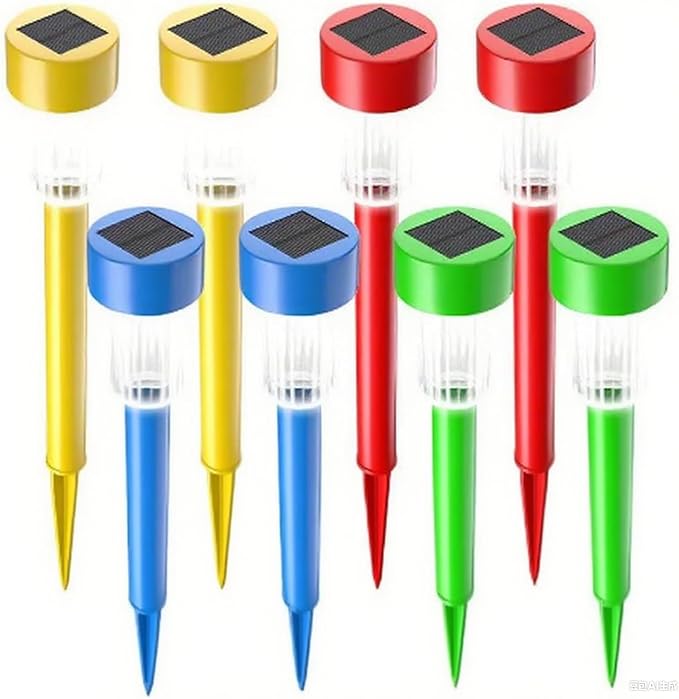 Outdoor Solar Landscape Lawn Lights, Solar Garden Lights, Suitable for Christmas, Halloween, Weddings, courtyards, and Path Landscape Decoration. (White Light - 8-Pack Multicolor)