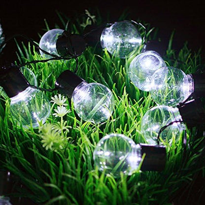 Solar Powered String Lights with Hanging Sockets, 20 Big Edison Bulbs Weatherproof Solar Decoration Lights for Patios, Parties, Weddings, Backyards, Porches, Gazebos (Solar Powered, WarmWhite-1pcs)