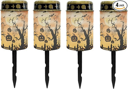 Halloween Pumpkin Solar Garden Lights Waterproof Solar Pathway Lights Outdoor Solar Lantern Halloween Decor Stake Lights Outdoor Decorative for Yard Patio Spotlight Driveway