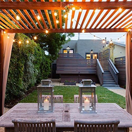 Solar Powered String Lights with Hanging Sockets, 20 Big Edison Bulbs Weatherproof Solar Decoration Lights for Patios, Parties, Weddings, Backyards, Porches, Gazebos, Pergolas (1 Pack)
