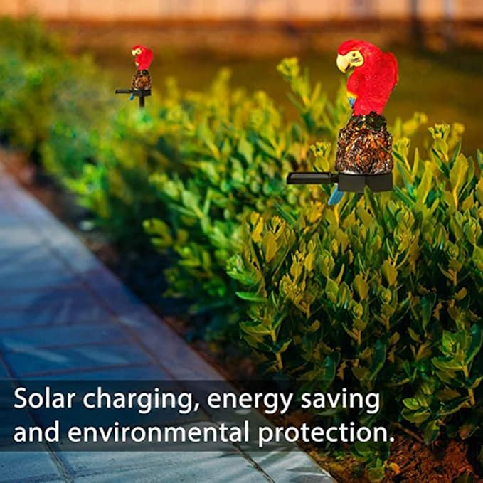 Uonlytech Solar Parrot Garden Light LED Solar Powered Outdoor Yard Lamp Decorative Landscape Light Pathway Patio Driveway