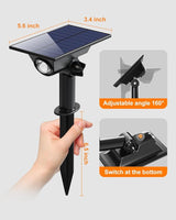 6 Pack Solar Power Spot Lights Outdoor Waterproof LED Dusk to Dawn Landscape Spotlight Lamp for Outside Yard, Tree | Lumora