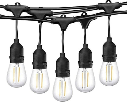 Hanging IP65 10m 20m 30m LED S14 String Lights Waterproof E27 Warm LED Retro Edison Filament Bulb Fairy Outdoor Street Garden Patio Holiday Lighting,10M