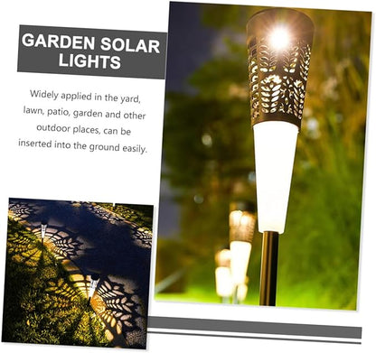 DOITOOL 6pcs Solar Powered Lawn Lights Outdoor Garden Stake Pathway Lights Courtyard Landscape Lighting with Warm and Colorful Glow for Patio Yard Decoration