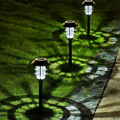 Solar Lawn Lights, 8 Pack Outdoor Solar Pathway Lights, White Bright Solar Garden Lights Waterproof Landscape Path Lights for Walkway Yard Driveway Lawn Pathway