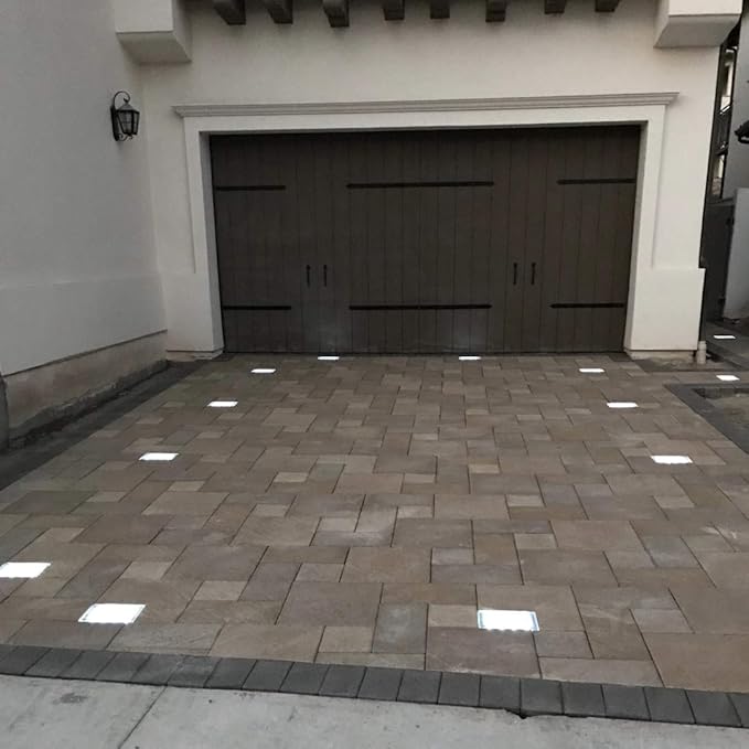 Blue 6x9 Solar Paver Lights, Decor Pavement, DIY, +24h Lights on, Rechargeable Battery, Strength Polymer, vehicular Traffic and Water Resistent, Perfect for Sidewalk, Driveway, Pool Deck&More