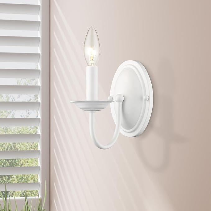 Livex Lighting 4151-03 Williamsburg 1-Light Wall Sconce, White