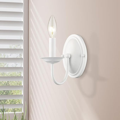 Livex Lighting 4151-03 Williamsburg 1-Light Wall Sconce, White