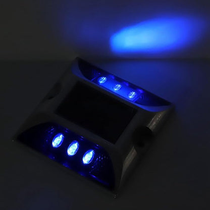 Driveway Solar Pathway Lights, LED Ground Lights Cast Aluminium with 800mAh Battery for Road Garden Yard (Blue)
