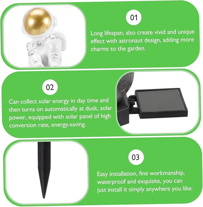 Solar Ground Lamp for Easy Install Outdoor Garden Lights Astronaut Style Decorative | Lumora