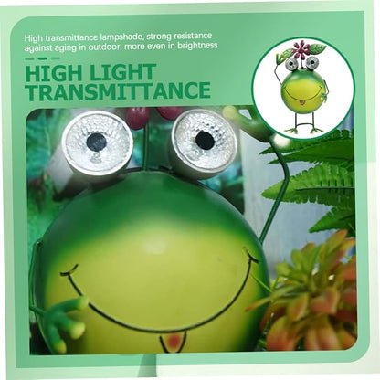 VANZACK Solar Light Frog Garden Decor Outdoor Solar Pathway Light Wrought Iron Craft for Lawn Courtyard and Landscape Lighting for Garden Decoration