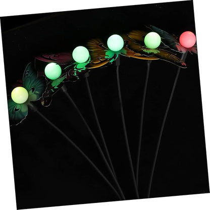 DOITOOL 2pcs Outdoor Solar Power Garden Light Butterfly Led Lamp for Pathway Patio Easy Install Solar Decorative Light for Lawn
