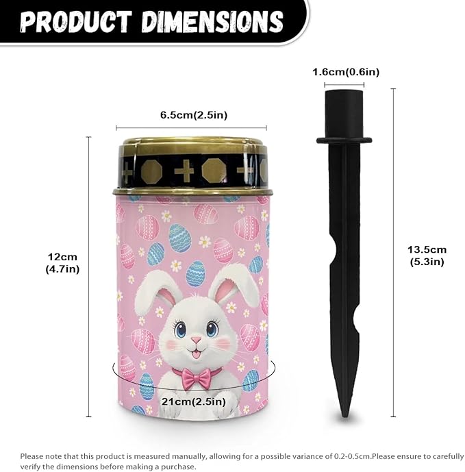 Rabbit Eggs Pink Solar Cemetery Light Holder, Grave Decorations for Cemetery, Solar Lights for Cemetery, Grave Markers for Cemetery Grave Outdoor