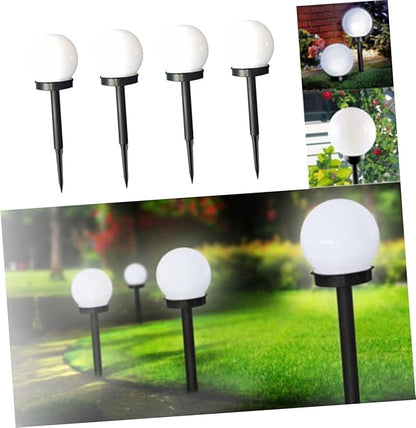 Uonlytech Solar Lights Outdoor 4PCS Outdoor Solar Lawn Light for Garden, Round Pathway Lamp Solar Landscape Light for Lawn Patio Walkway Driveway (White Light) Outdoor Decor