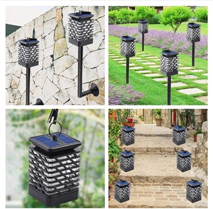 Ulalaza 1Pc Solar Outdoor Lights 12 LED Flickering Flames Torch Light Waterproof Landscape Ligh Auto On/Off Path Lights