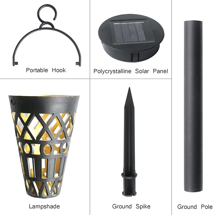 Tyenaza Solar Pathway Lights, Solar Lights Outdoor Decorative LED Solar Pathway Yard Lights Geometric Figure Lights for Walkway Sidewalk Driveway