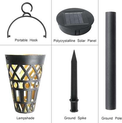 Tyenaza Solar Pathway Lights, Solar Lights Outdoor Decorative LED Solar Pathway Yard Lights Geometric Figure Lights for Walkway Sidewalk Driveway
