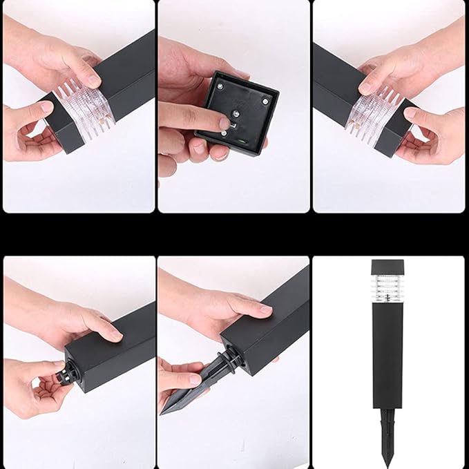 Solar Lights Outdoor 4 Pack Square Solar Pathway Lights Outdoor Waterproof LED Landscape Garden Lights Solar Powered Outdoor Lights Solar Garden Lights for Pathway Walkway Yard