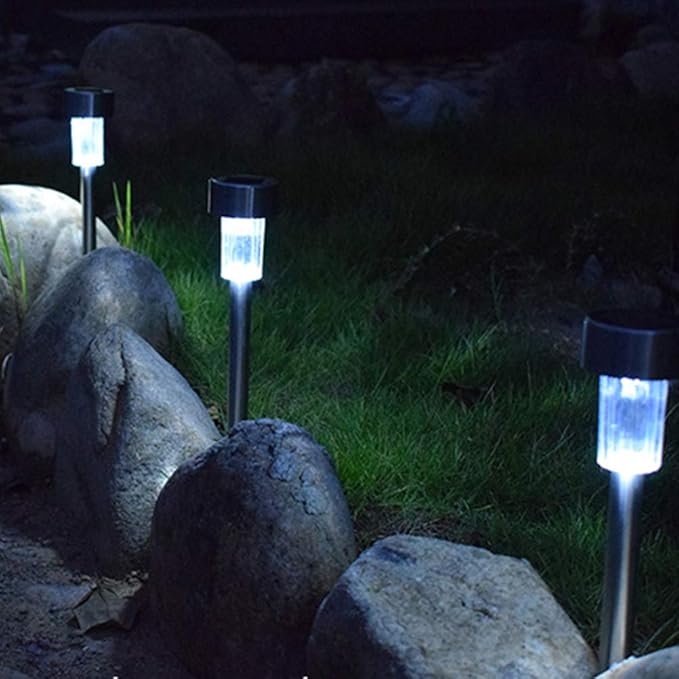 Uonlytech 2 Pcs Globe Light Stakes LED Landscape Lighting Pathway Landscape Spots Weather Solar Exterior LED for Pathway Garden Outdoor