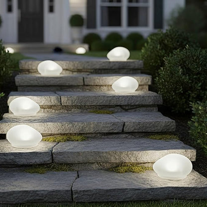 Lakeside Solar White Rock Light Outdoor Decor
