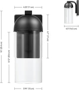 GLOBE Electric 60000023 12W LED Integrated Outdoor Wall Sconce, Matte Black, Clear Glass Shade, Porch Light, Wall | Lumora