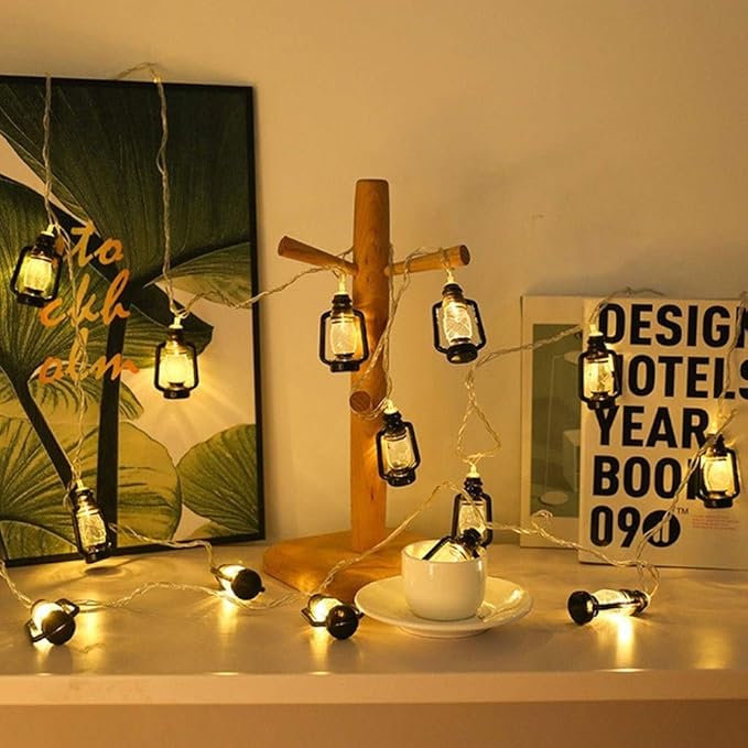 String Lights, LED Outdoor Indoor LED Kerosene Lamp Retro Horse Lantern Nostalgic Little Color Led Outdoor Lighted Holiday Displays Edison Bulb Hanging Lights Patio Christmas Bar Decoration Light