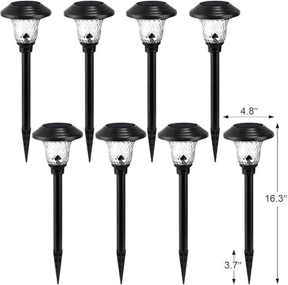 BEAU JARDIN 8 Pack Solar Pathway Lights Black 8 Pack Solar Pathway Lights Brown