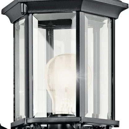 Kichler Chesapeake 17" Outdoor Wall Light in White, 1-Light Exterior Porch Light, Coastal Wall Sconce with Clear Beveled Glass, (17" H x 6.5" W), 49255WH