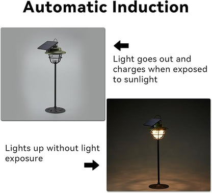 SUNREI Multipurpose Solar Light, Automatic Sensing Outdoor Solar Lights, Infinite Dimming, 35h Battery Life, Type-C Charging, Ipx6 Waterproof for Courtyards, Lawns, Gardens, Pathway, Indoor, etc