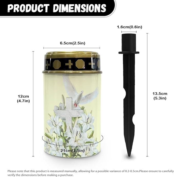 Cross Dove Solar Light Outdoor Solar Garden Lights Bright Solar Path Lights Outdoor Cemetery Solar Light for Grave Memorial Gift Cemetery Decorations for Grave
