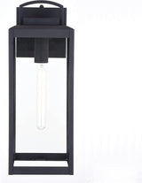 VAXCEL Kinzie Outdoor Porch Light, 7" W x 19" H Black Outdoor Lantern, Modern Dusk to Dawn Wall Light for Porch | Lumora