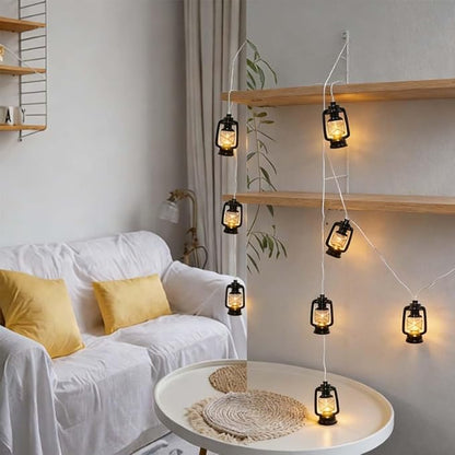 8.5Ft Black Mini Kerosene String Lights Outdoor, Summer Beach Themed Decoratives String， Plug in Indoor Fairy Lights for Outdoor Indoor Beach Tropical Party Bedroom Birthday Decor